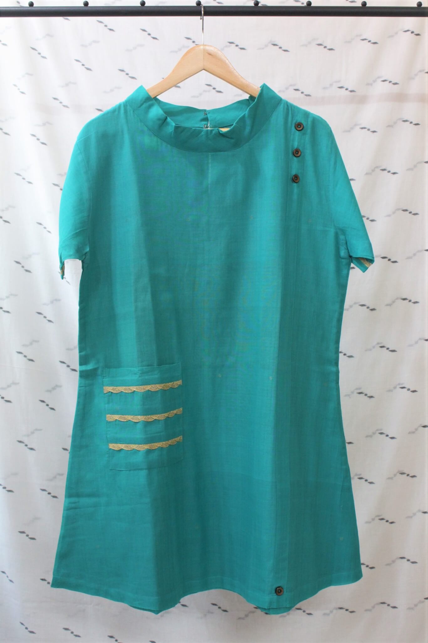 BOAT NECK DRESS-GREEN – Bhomra Design Co