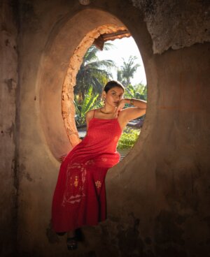 JAFFNA PANEL SPAGHETTI DRESS