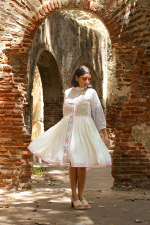 CEYLON HALF PLEAT DRESS