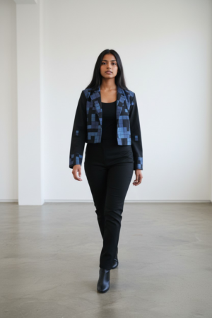 PIXEL BOLERO - BLACK PIXEL JAMDANI