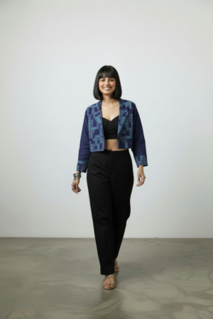 PIXEL BOLERO - MIDNIGHT BLUE PIXEL JAMDANI