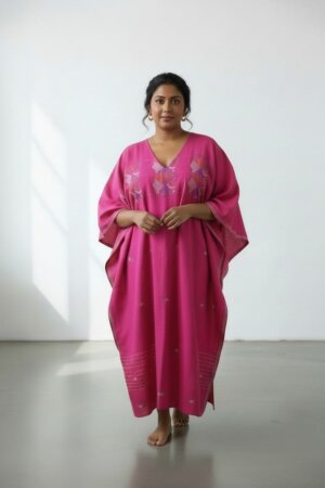 DOLMAN DRESS - HIBISCUS LOTUS GOLAP JAMDANI