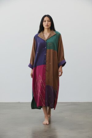 Karat Patch Shirt Dress – Red Magenta Jamdani