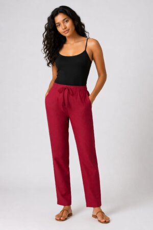 STRAIGHT PANTS – MAROON