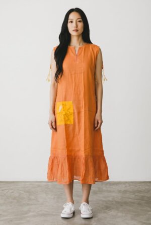 SLEVELESS DRESS - PEACH